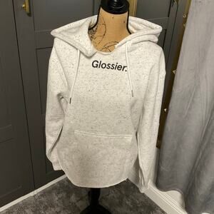Glossier grey pullover hoodie size xs.
